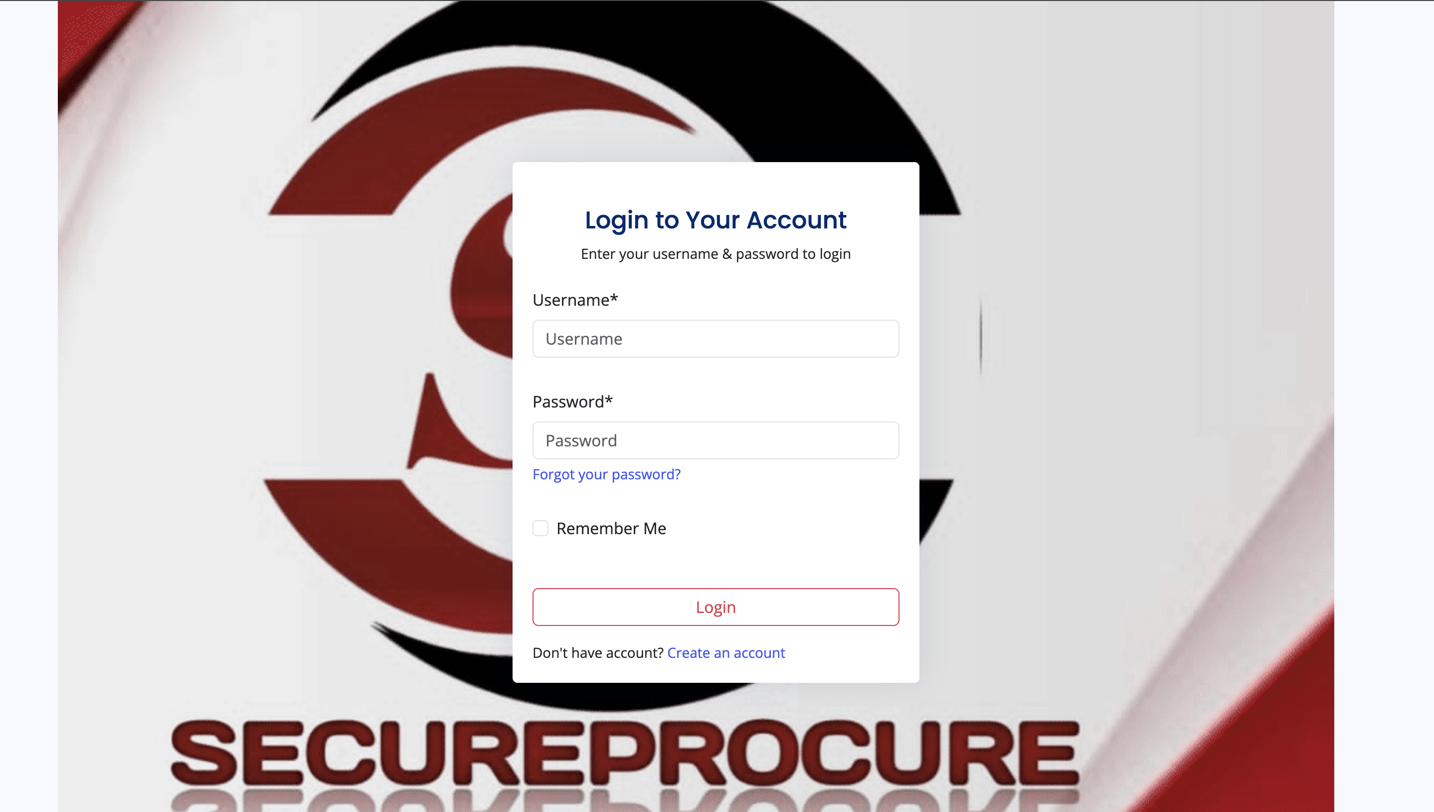 Secure Procurement Login